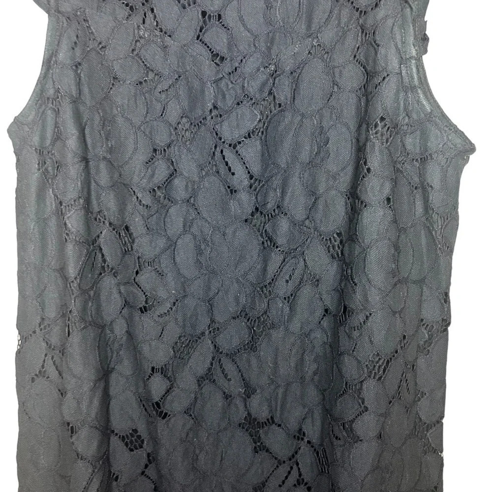 Monteau dress lace overlay flutter sleeve navy blue women’s size medium - Picture 4 of 10